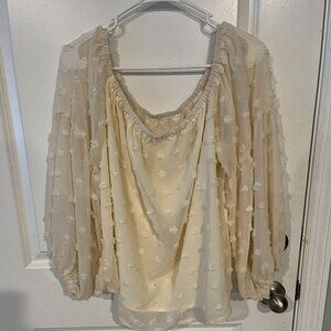 Joress Curve  Woman's Lace Long Sleeve Elegant Top Size 3XL